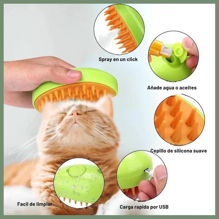 Cepillo  Vaporizador Mascotas quitapelos